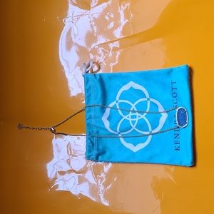Kendra Scott blue periwinkle gold Dylan necklace